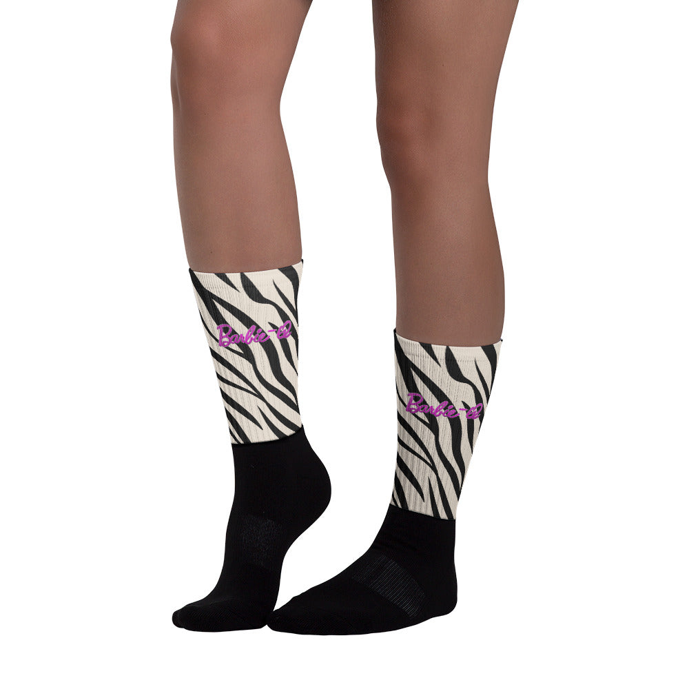 Barbie-Q Zebra Print Socks