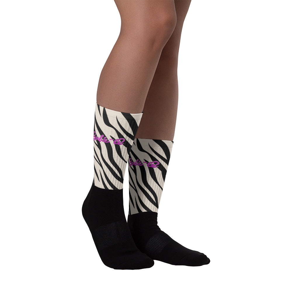 Barbie-Q Zebra Print Socks